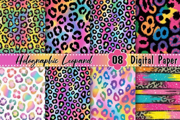 Download Holographic Leopard Digital Paper - Holographic Collection