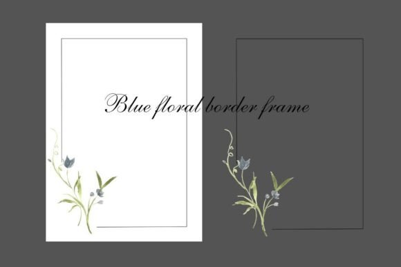 Download Watercolor Blue Floral Border Clipart - Floral border clipart Collection