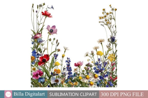 Download Free Wild Flowers Floral Border Clipart - Floral border clipart Collection