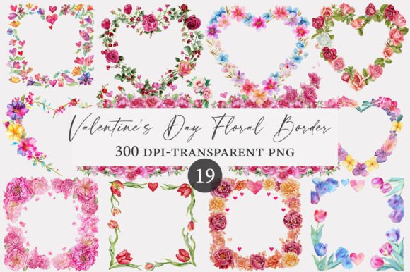 Download Valentine's Day Floral Border Clipart - Floral border clipart Collection