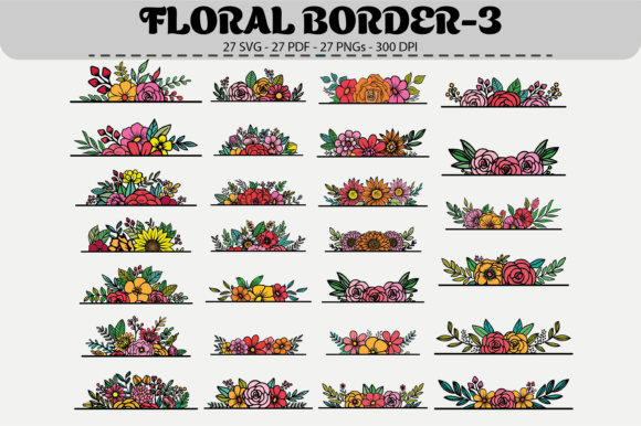 Download Color Floral Border Clipart – 27 PNGs - Floral border clipart Collection